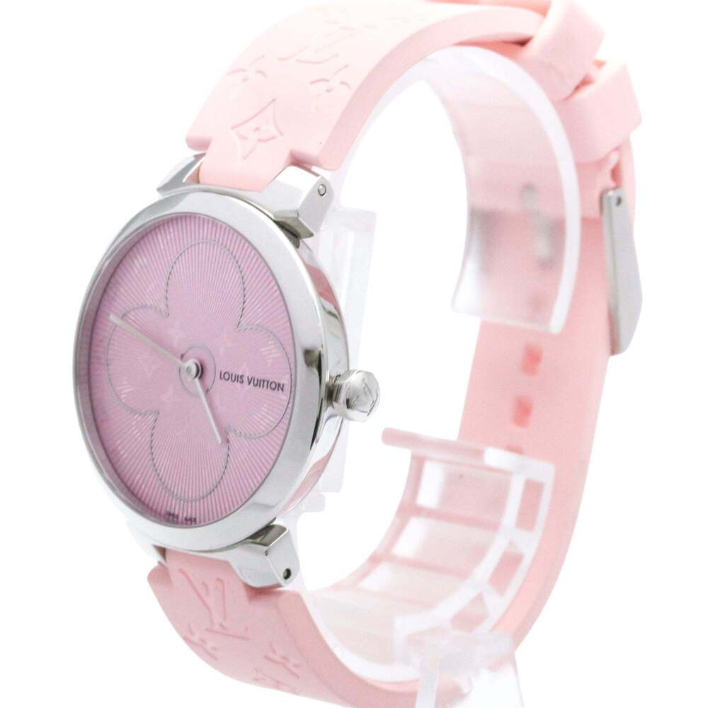Louis Vuitton Tambour Quartz Stainless Steel and Monogram Rubber 34